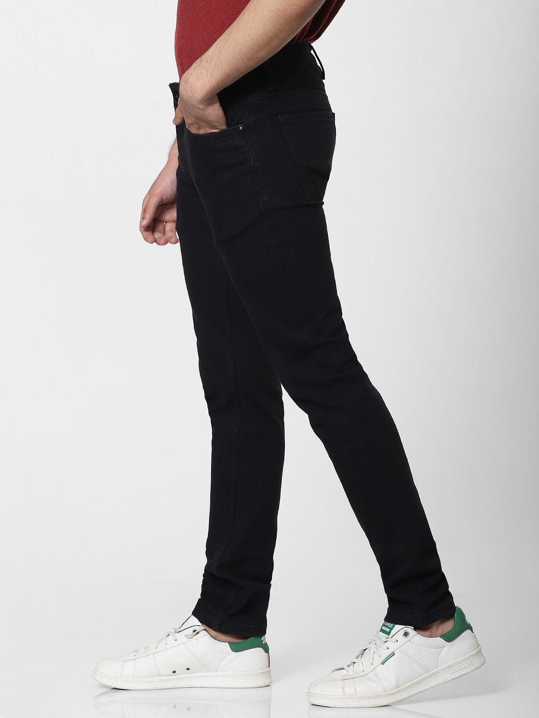 Black Mid Rise Ben Skinny Fit Jeans