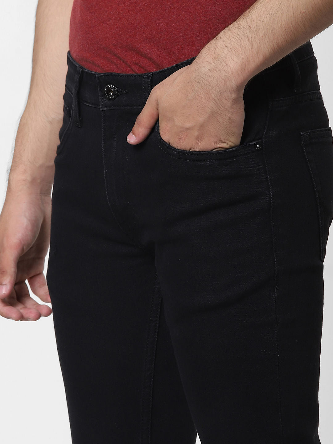 Black Mid Rise Ben Skinny Fit Jeans