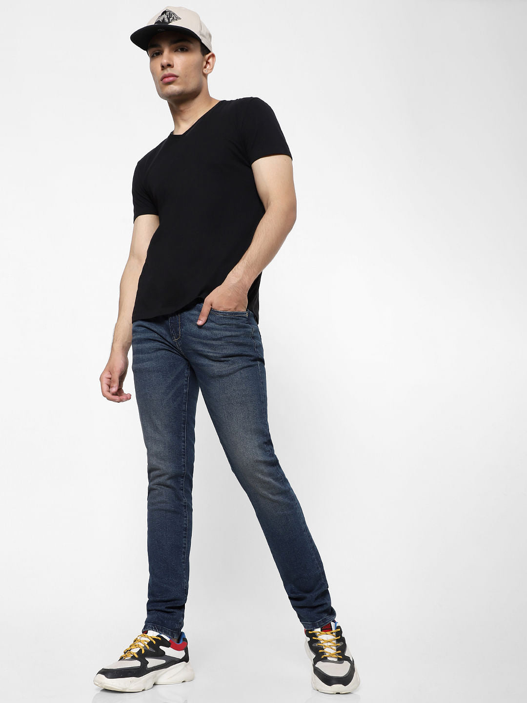 Blue Mid Rise Ben Skinny Fit Jeans