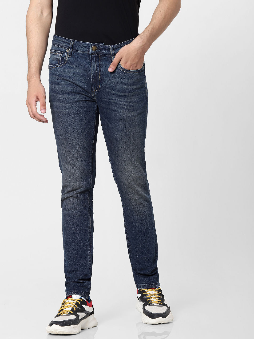 Blue Mid Rise Ben Skinny Fit Jeans