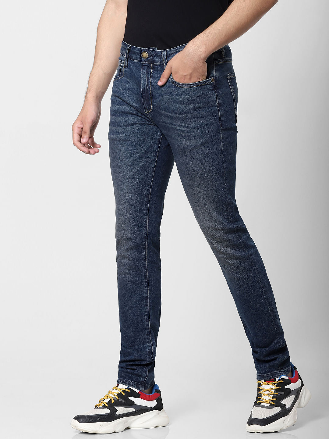 Blue Mid Rise Ben Skinny Fit Jeans