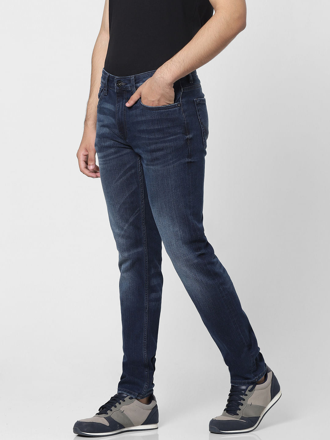 Blue Low Rise Glenn Slim Fit Jeans