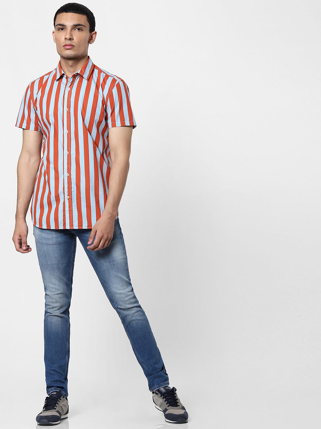 Blue Mid Rise Ben Washed Skinny Jeans