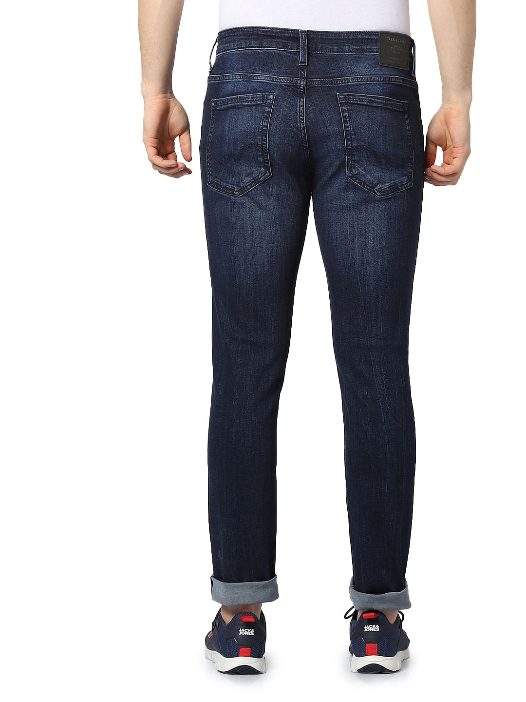 Dark Blue Mid Rise Glenn Slim Fit Jeans