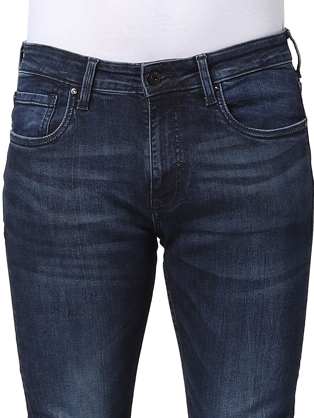 Dark Blue Mid Rise Glenn Slim Fit Jeans