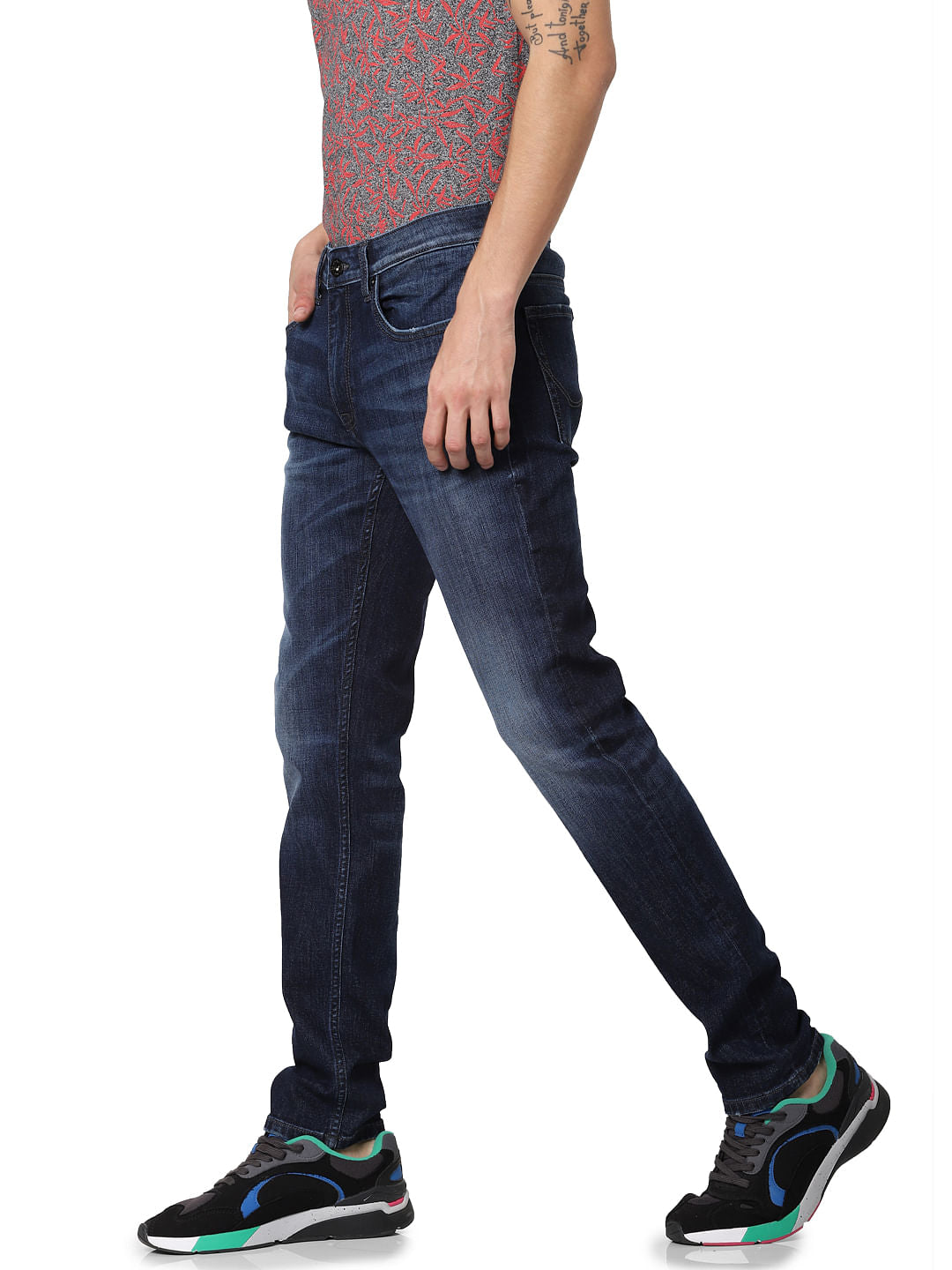 Dark Blue Low Rise Glenn Slim Fit Jeans