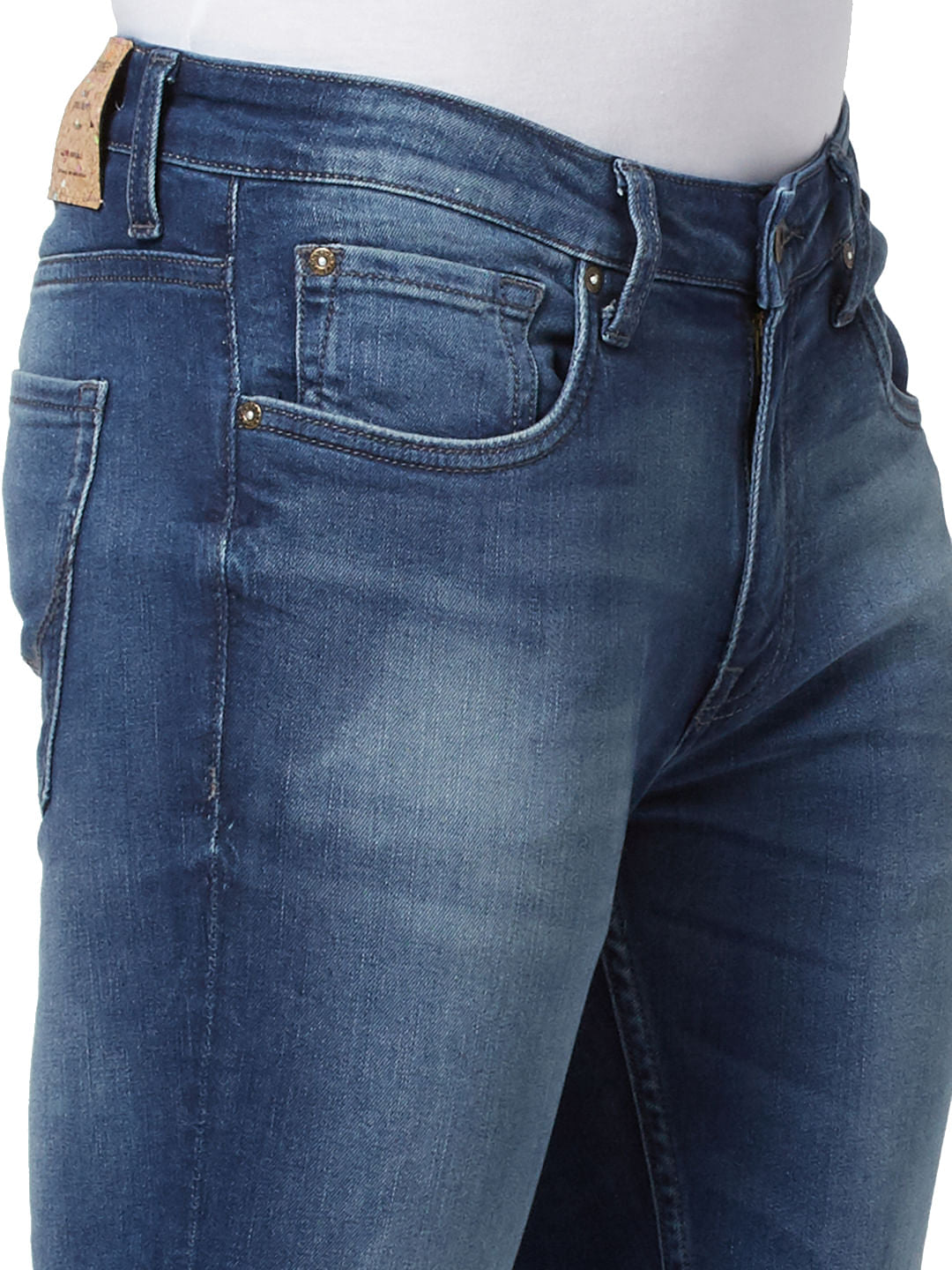 Blue Low Rise Ben Ripped Skinny Jeans
