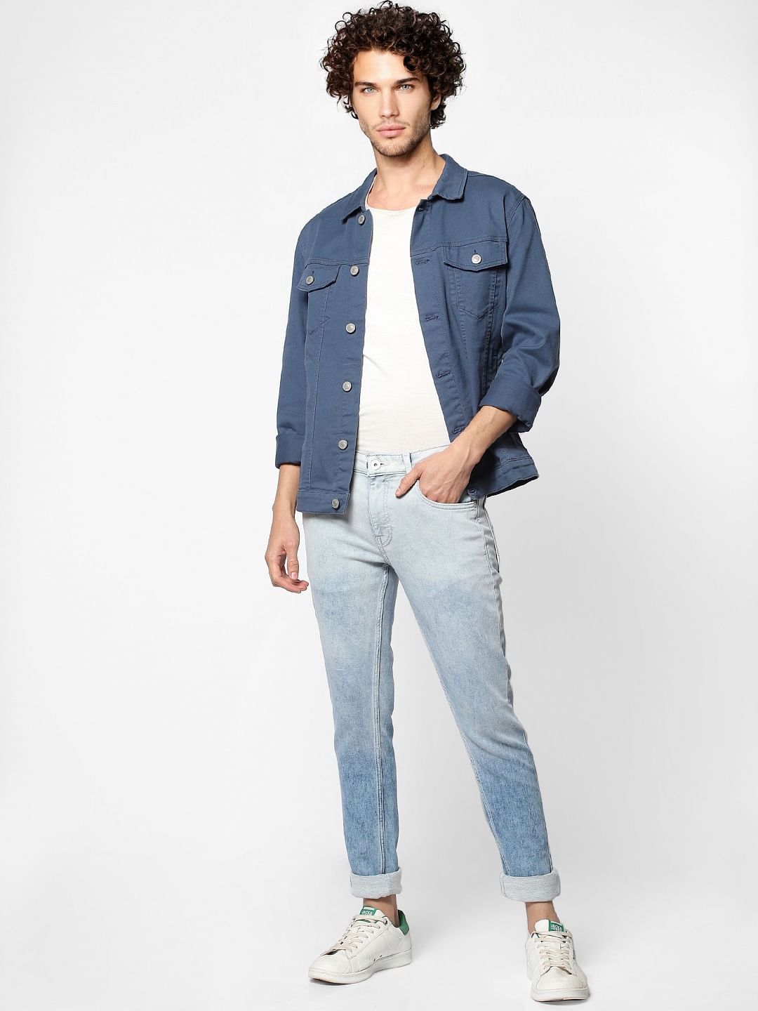 Light Blue Low Rise Liam Washed Skinny Fit Jeans