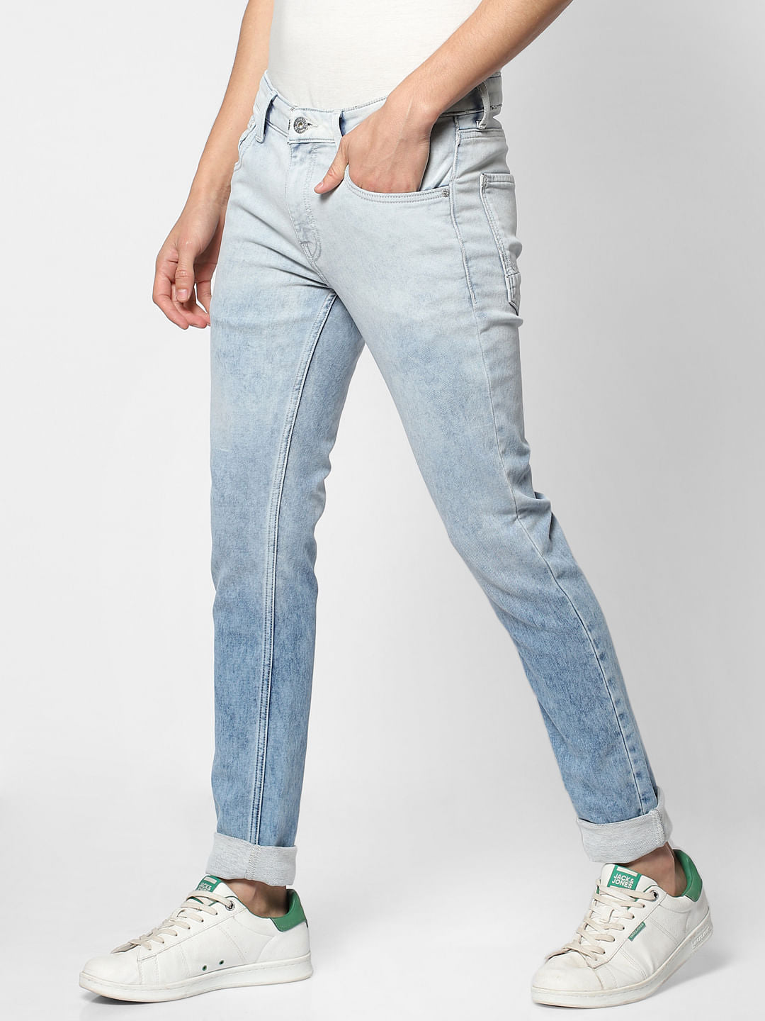 Light Blue Low Rise Liam Washed Skinny Fit Jeans