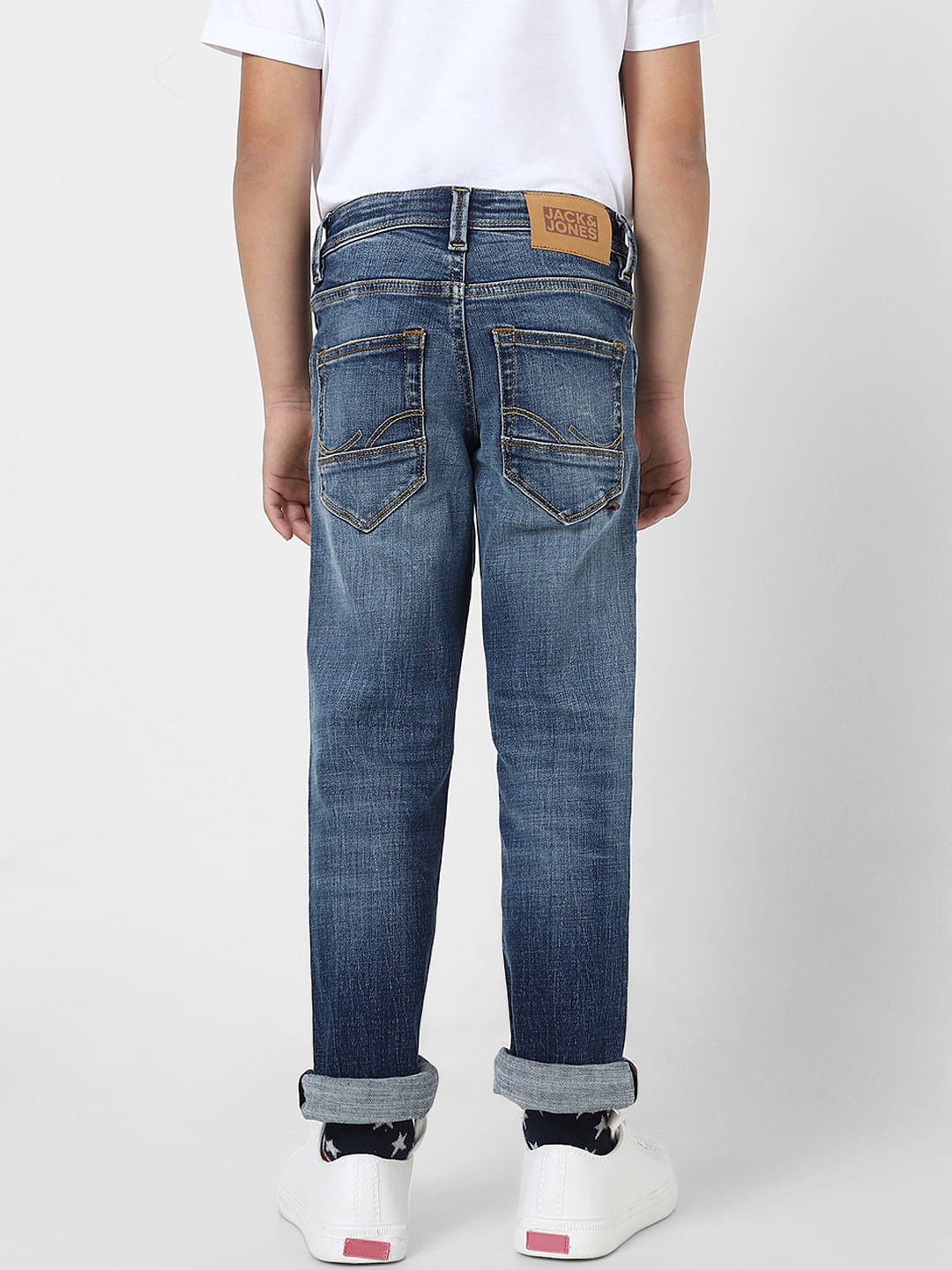 Boys Blue Mid Rise Clark Straight Jeans