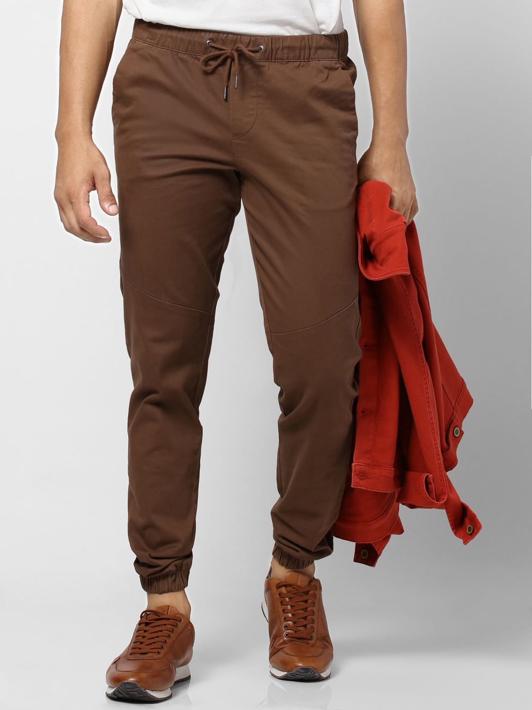 Dark Brown Drawstring Joggers