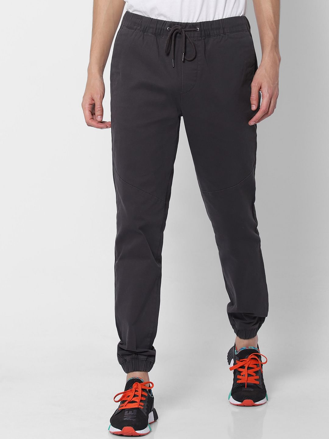 Dark Grey Low Rise Drawstring Joggers