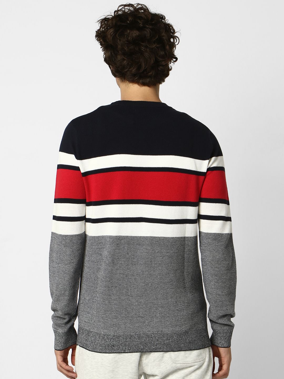 Red Colourblocked Pullover