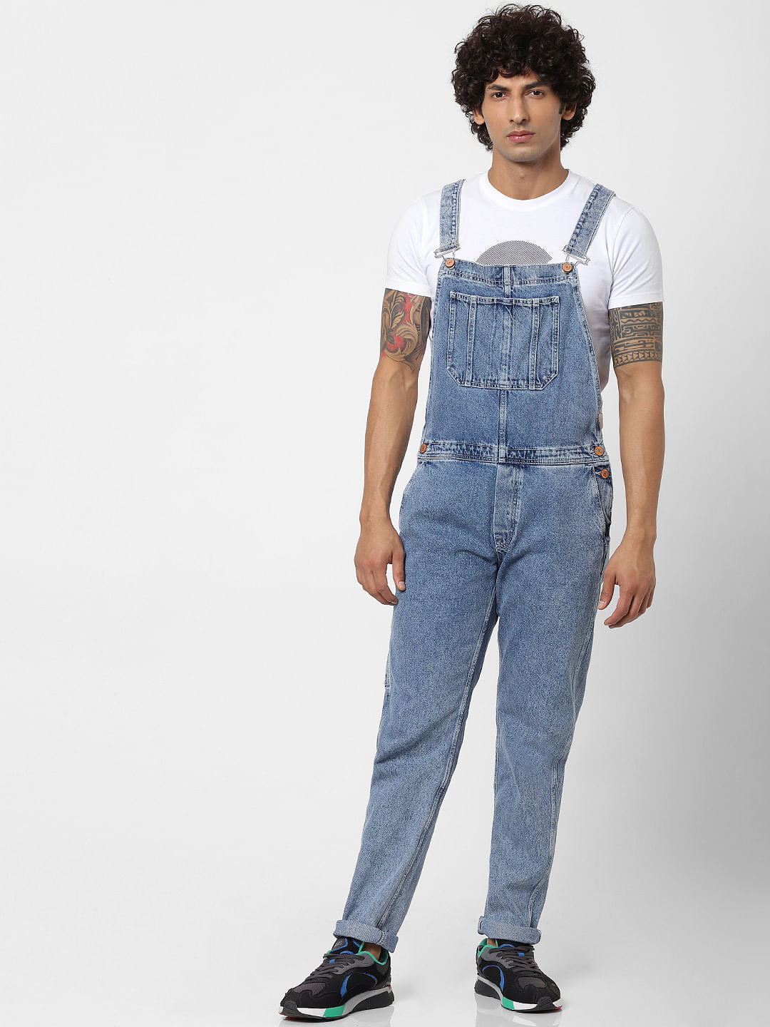 Light Blue Washed Dungarees