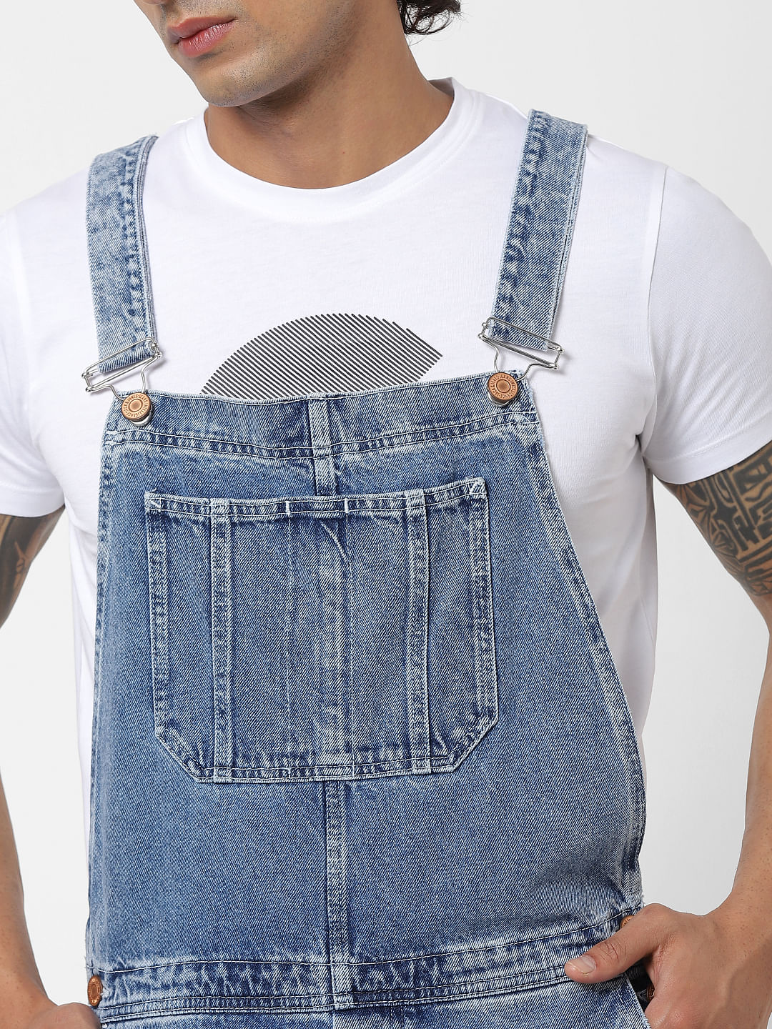 Light Blue Washed Dungarees