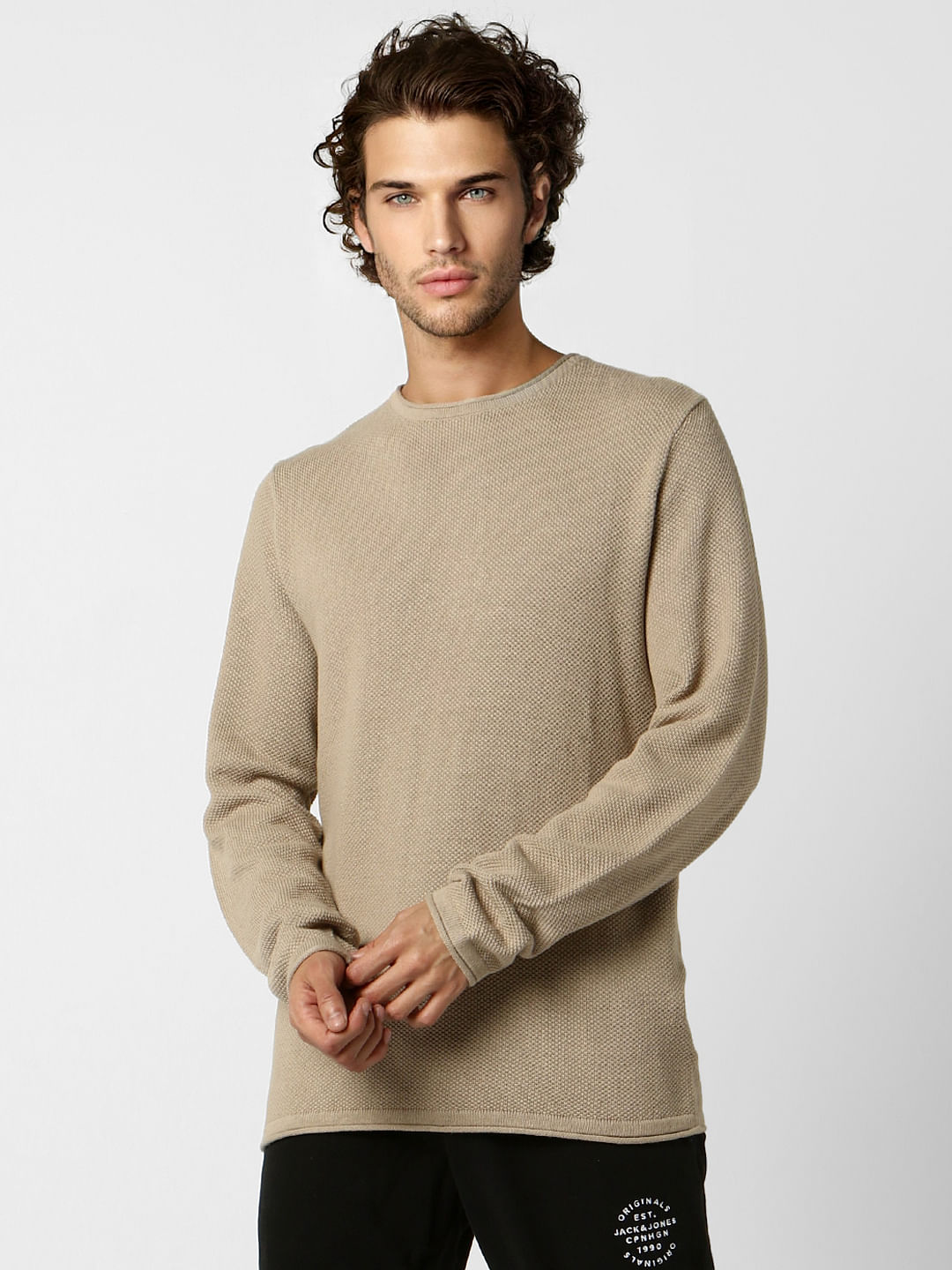 Brown Textured Pullover