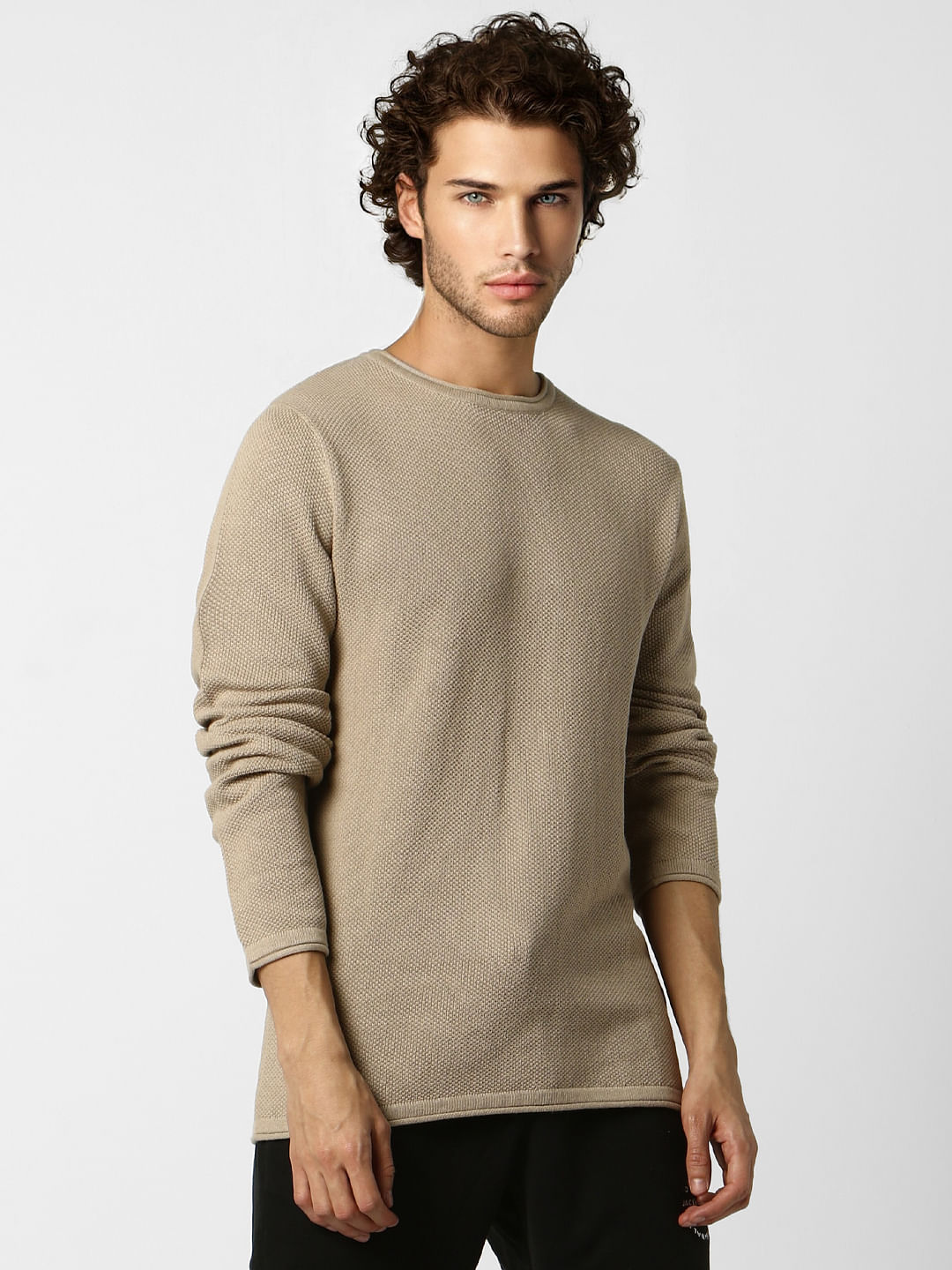 Brown Textured Pullover