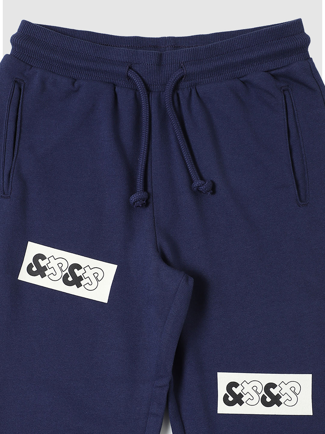 Boys Blue Logo Print Sweatpants