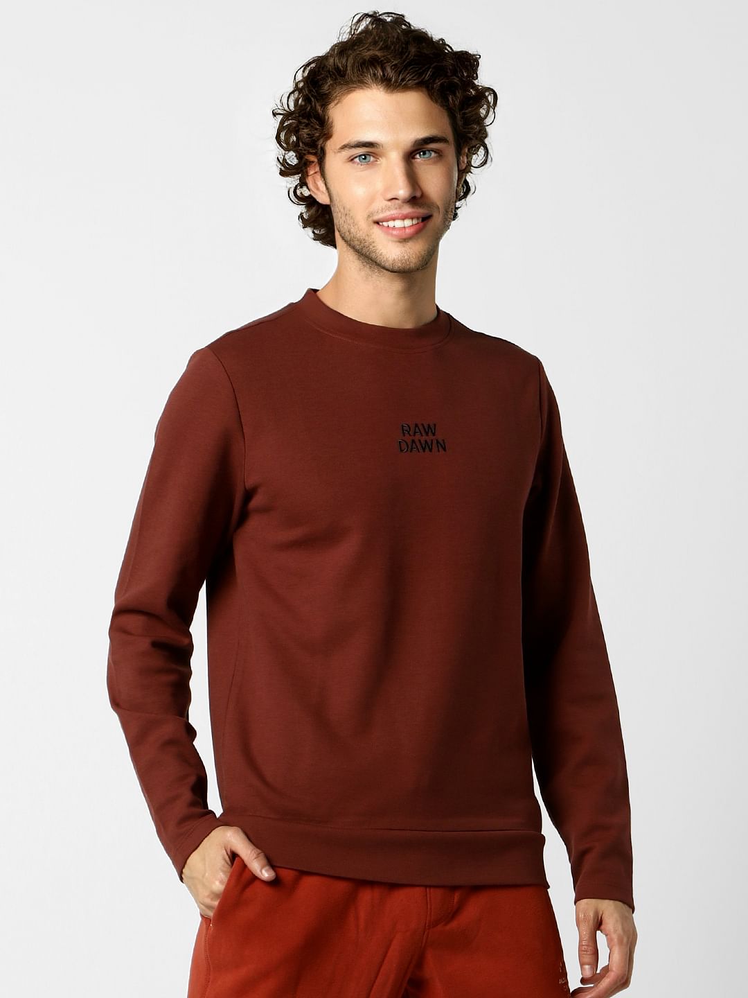 Brown Text Print Sweatshirt