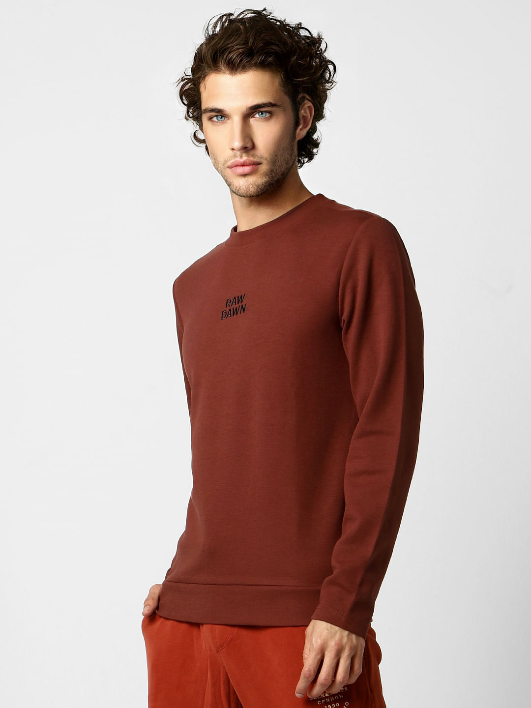 Brown Text Print Sweatshirt
