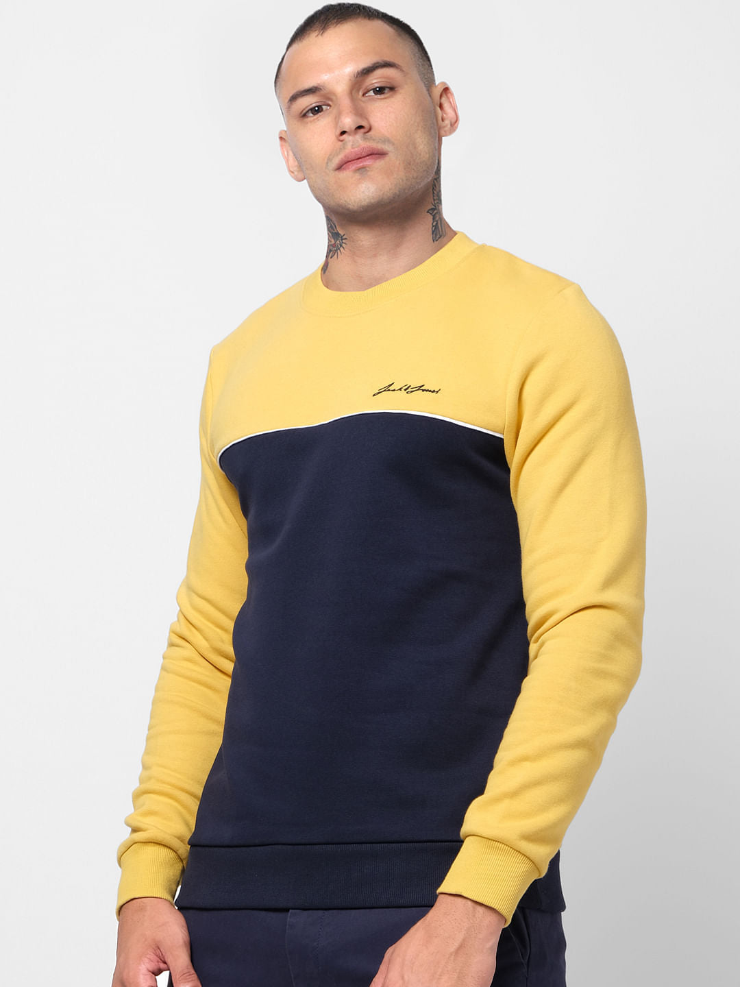 Yellow Colourblocked Sweatshirt