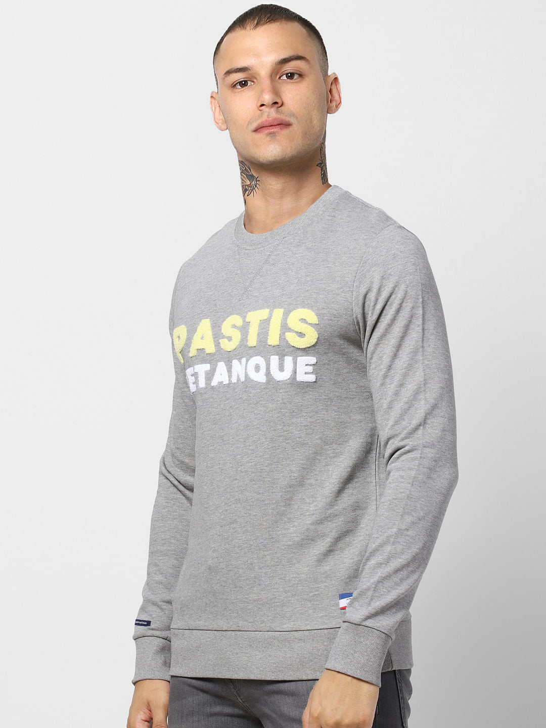Grey Text Print Sweatshirt