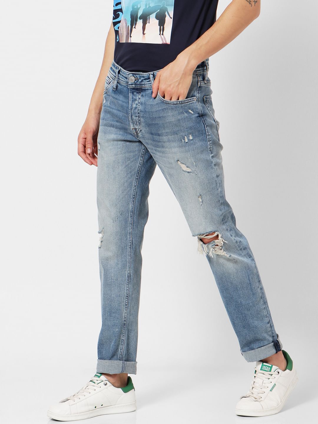Light Blue Low Rise Glenn Distressed Jeans