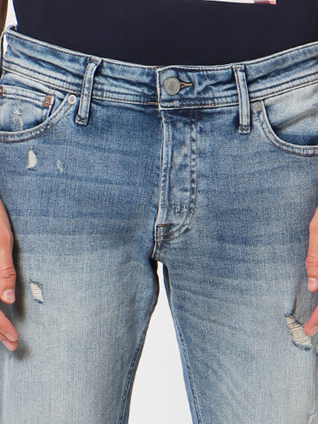 Light Blue Low Rise Glenn Distressed Jeans
