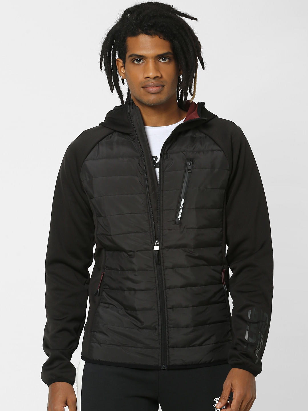 Black Puffer Hooded Jacket