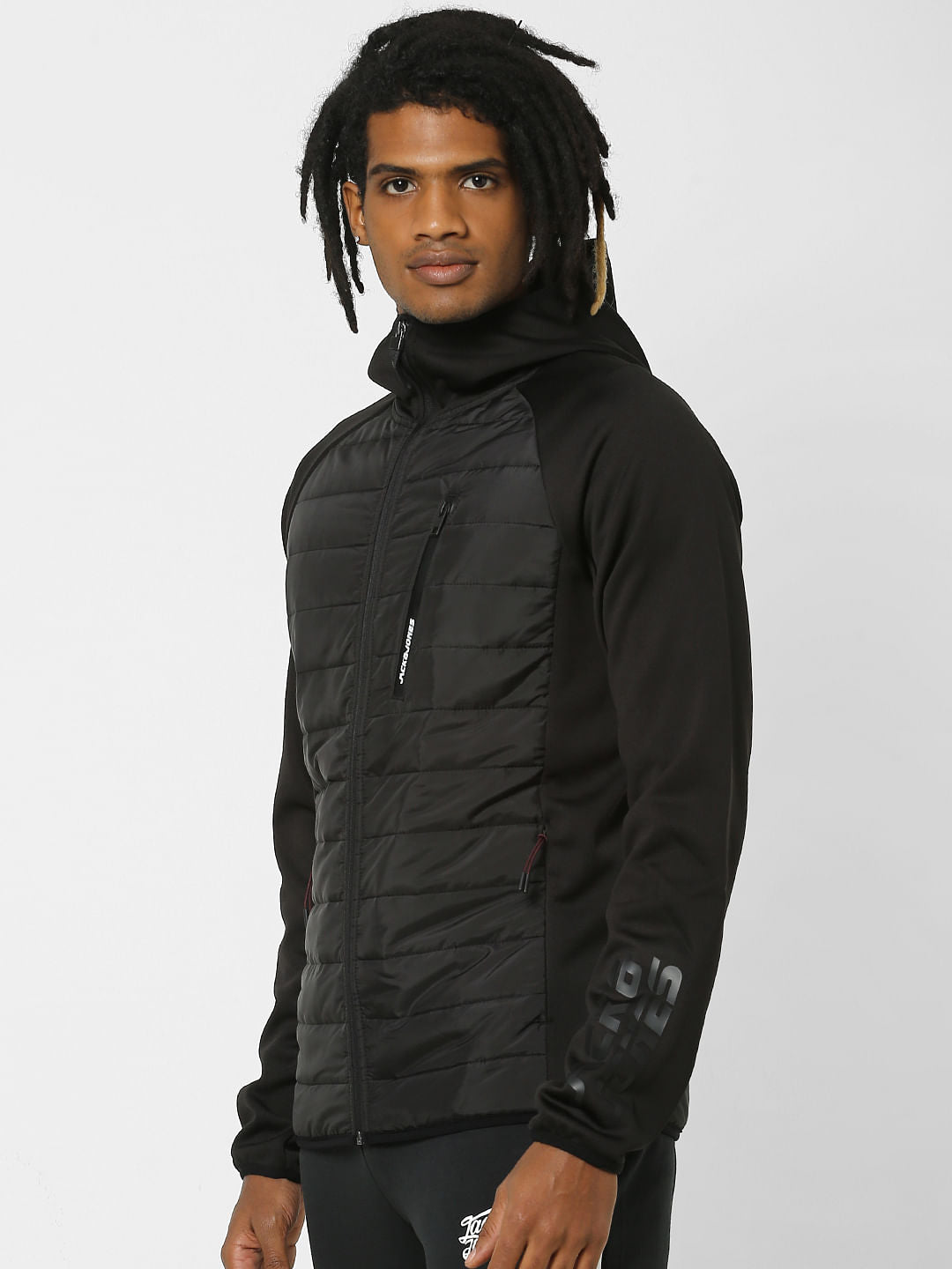 Black Puffer Hooded Jacket