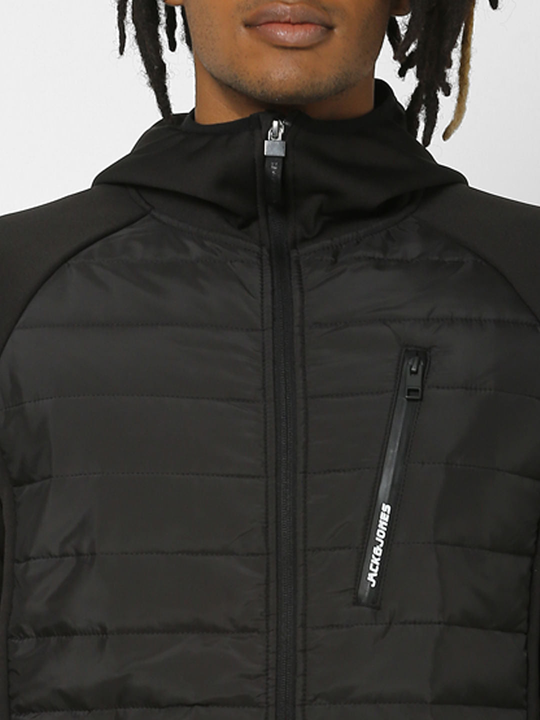 Black Puffer Hooded Jacket