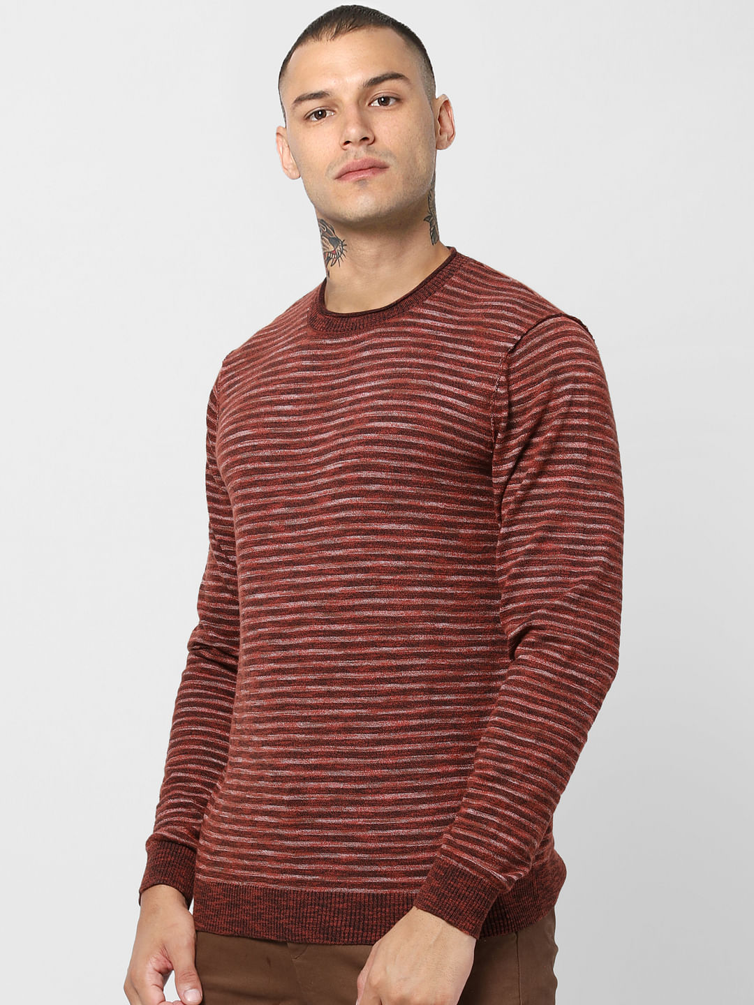 Rust Striped Pullover