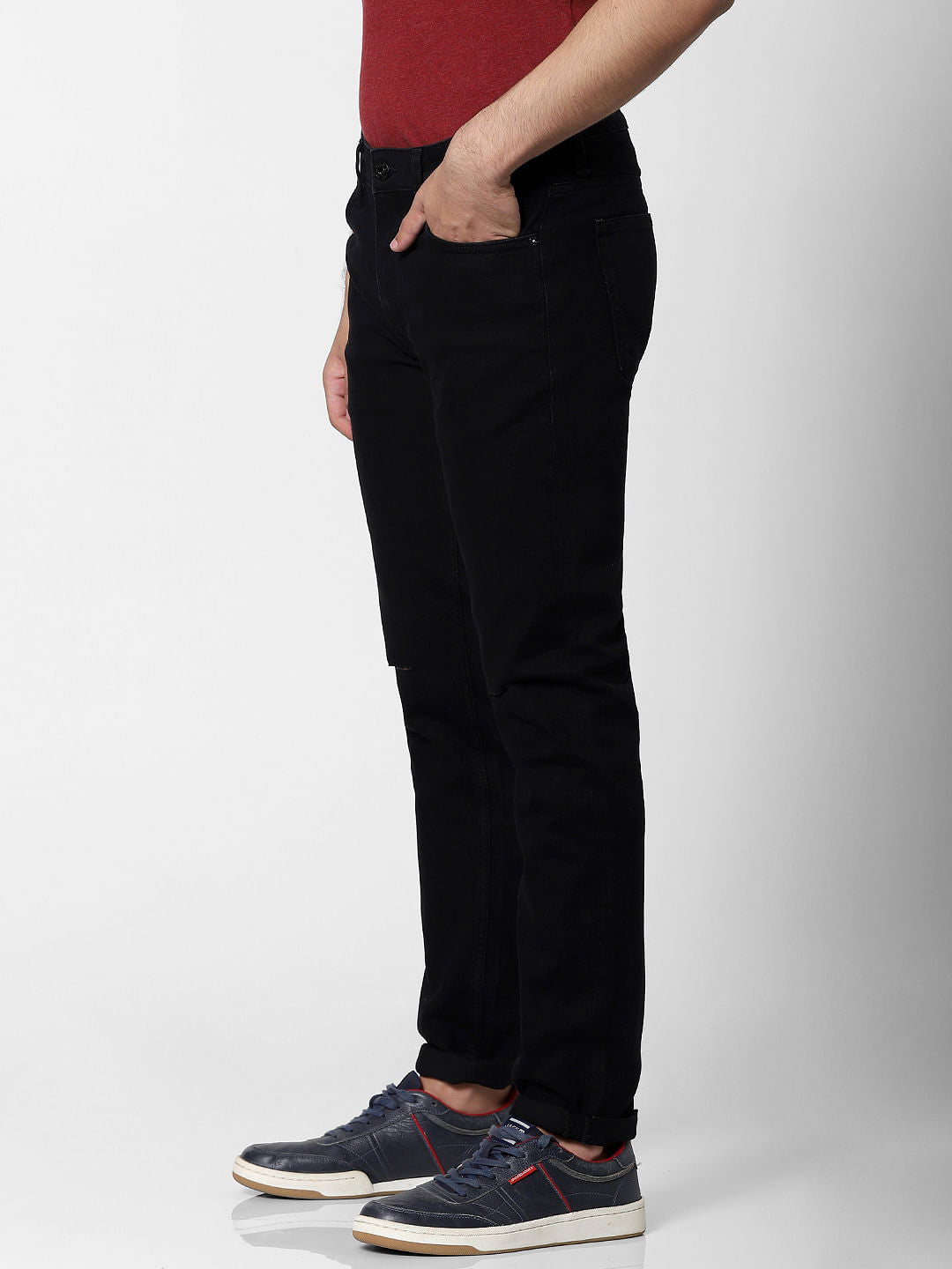 Black Mid Rise Ben Skinny Fit Jeans