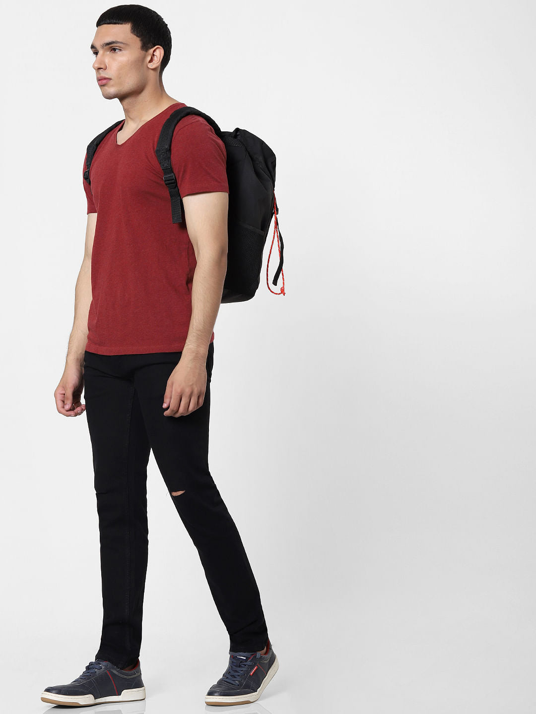 Black Mid Rise Ben Skinny Fit Jeans