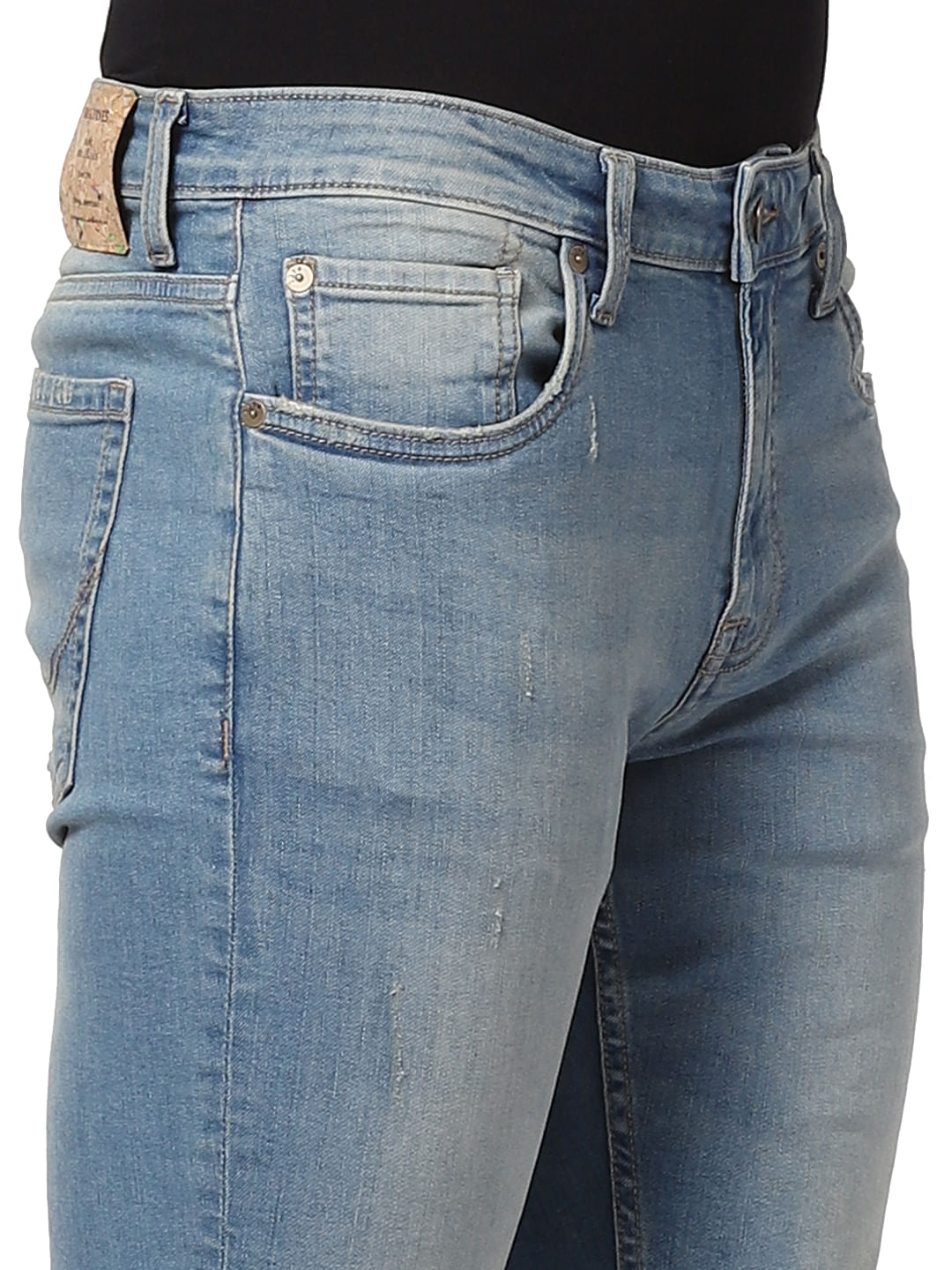 Light Blue Low Rise Glenn Distressed Slim Fit Jeans
