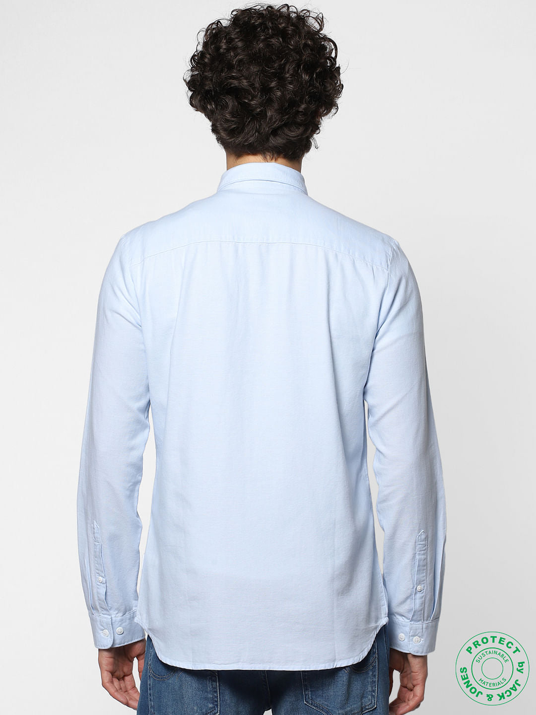 Cashmere Blue Full Sleeves Placement Print Shirt