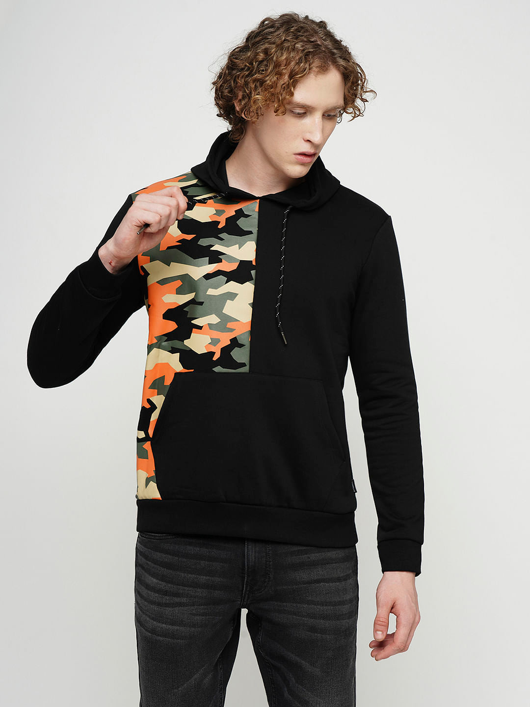 PRODUKT by JACK&JONES Black Camo Print Sweatshirt
