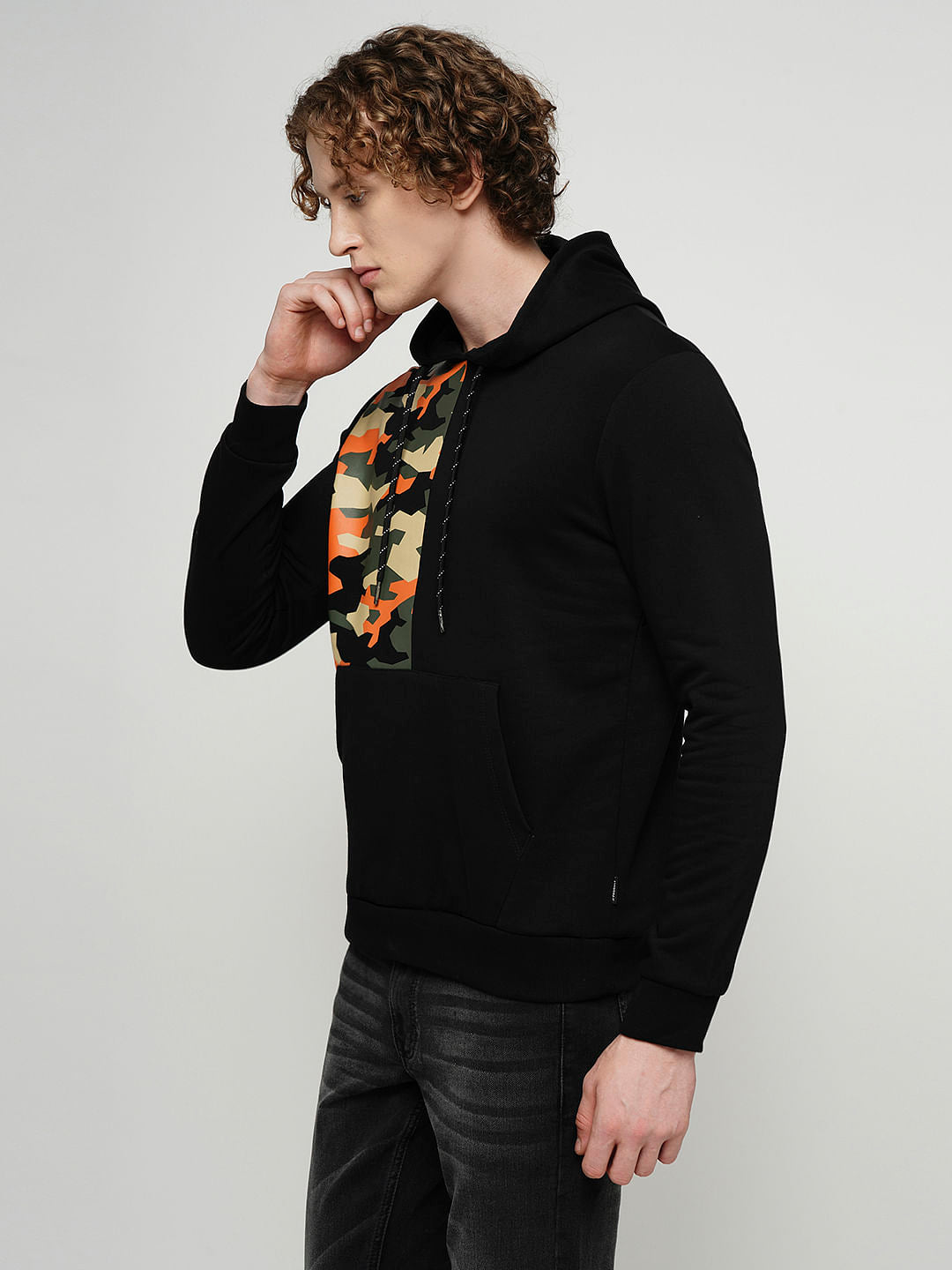 PRODUKT by JACK&JONES Black Camo Print Sweatshirt