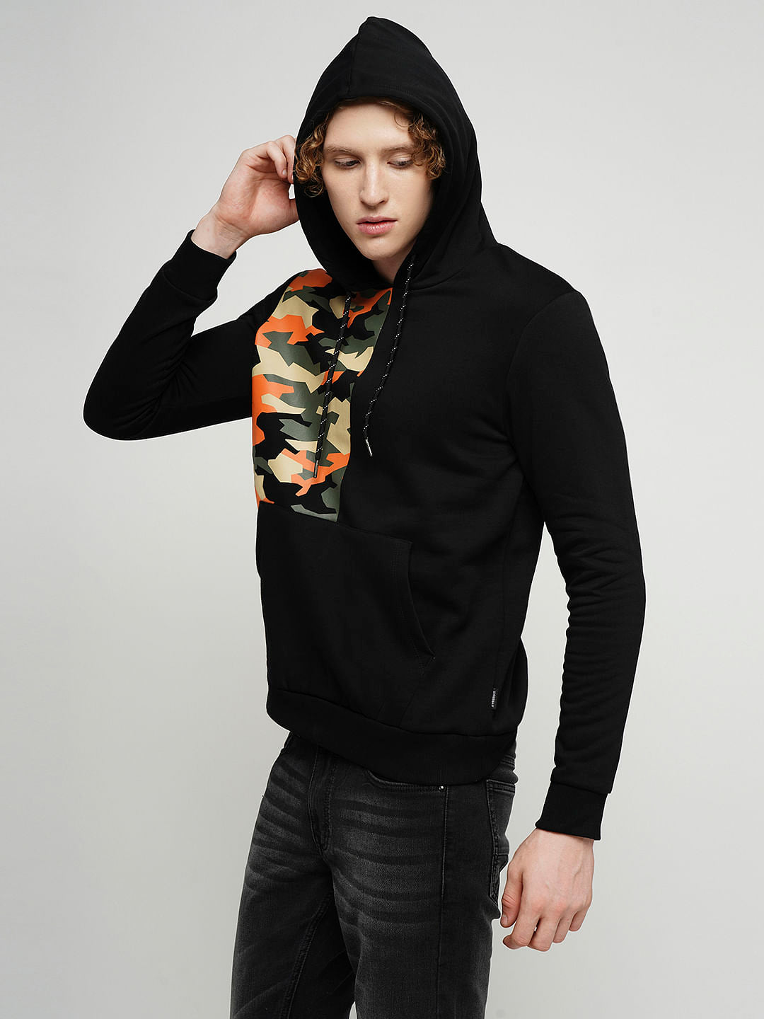 PRODUKT by JACK&JONES Black Camo Print Sweatshirt