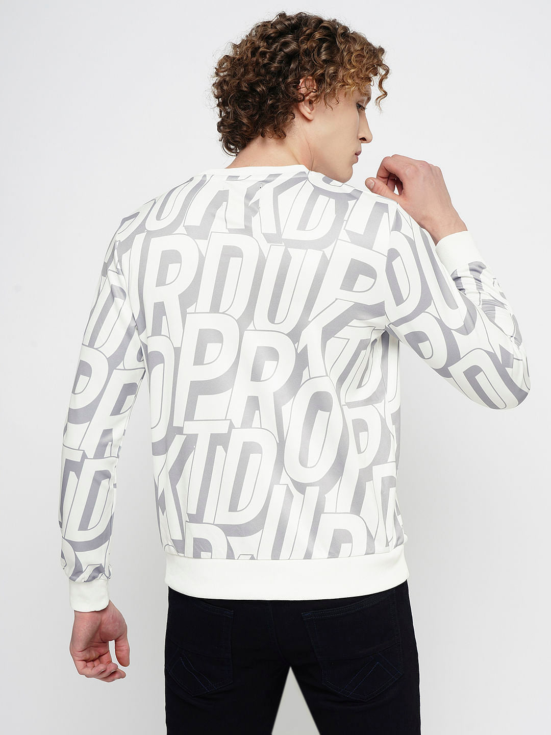 PRODUKT by JACK&JONES White Typographic Print Sweatshirt