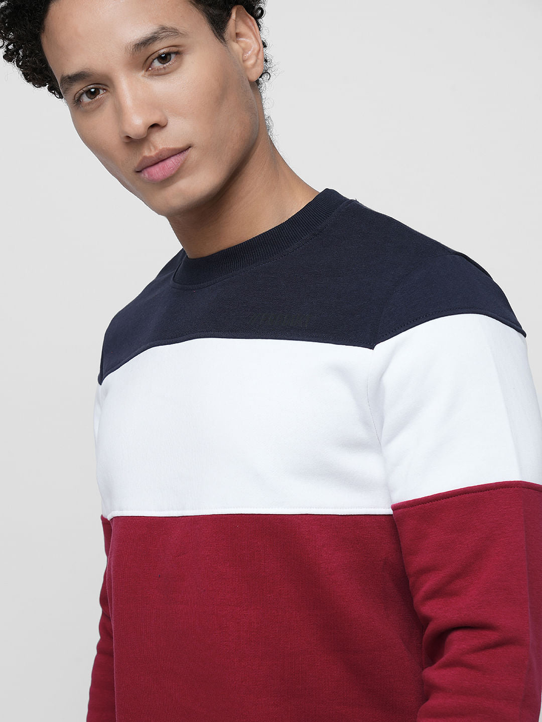 PRODUKT by JACK&JONES Red Colourblocked Print Sweatshirt