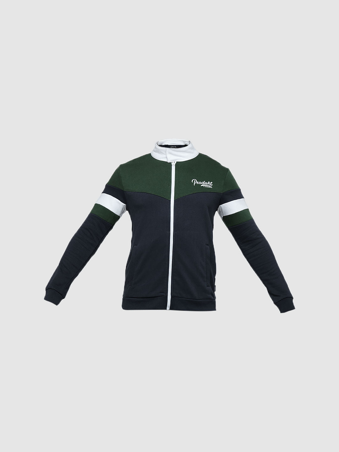 PRODUKT by JACK&JONES Blue Colourblocked Zip-Up Sweatshirt
