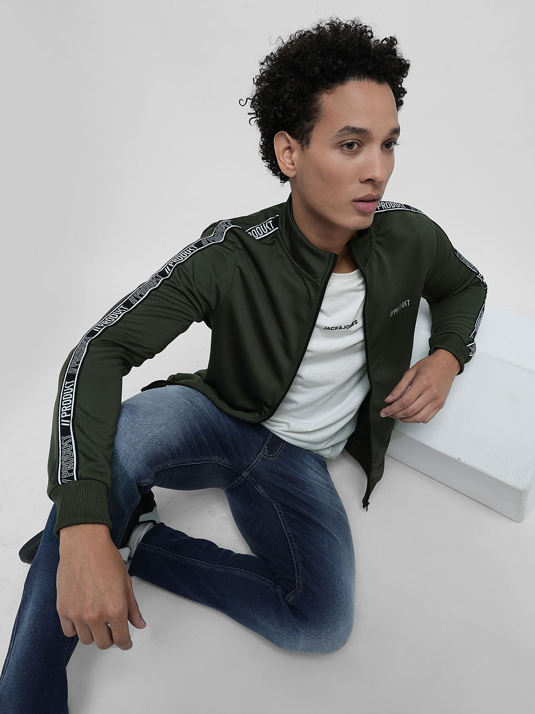 PRODUKT by JACK&JONES Dark Green Tape Detail Sweatshirt