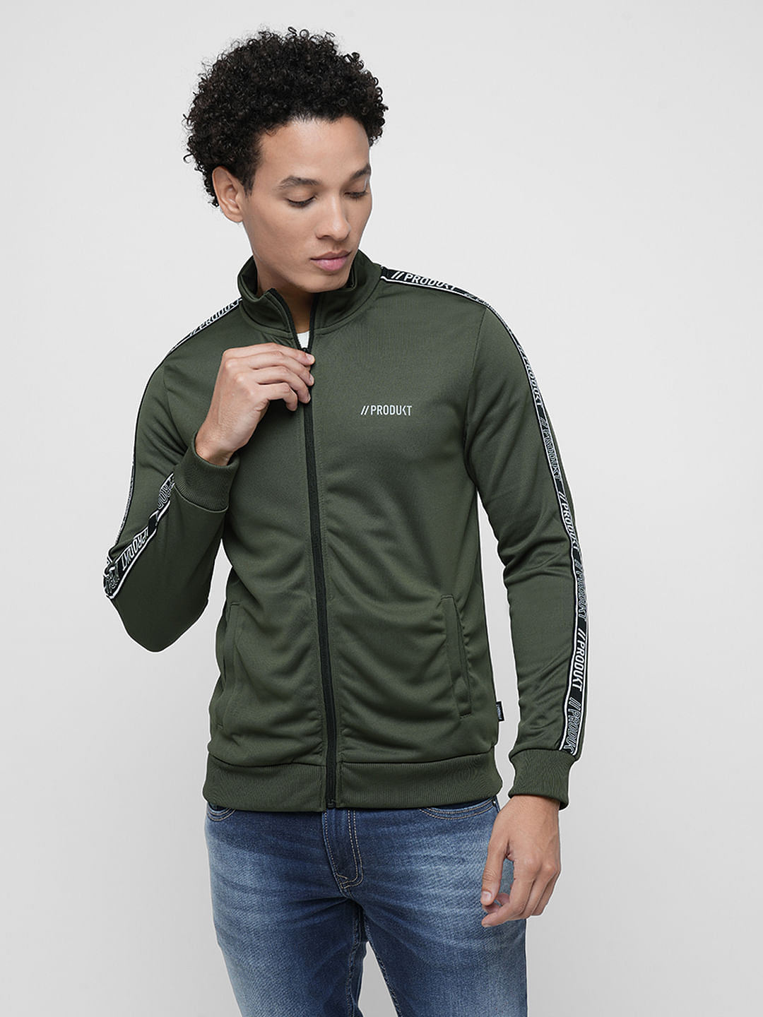 PRODUKT by JACK&JONES Dark Green Tape Detail Sweatshirt