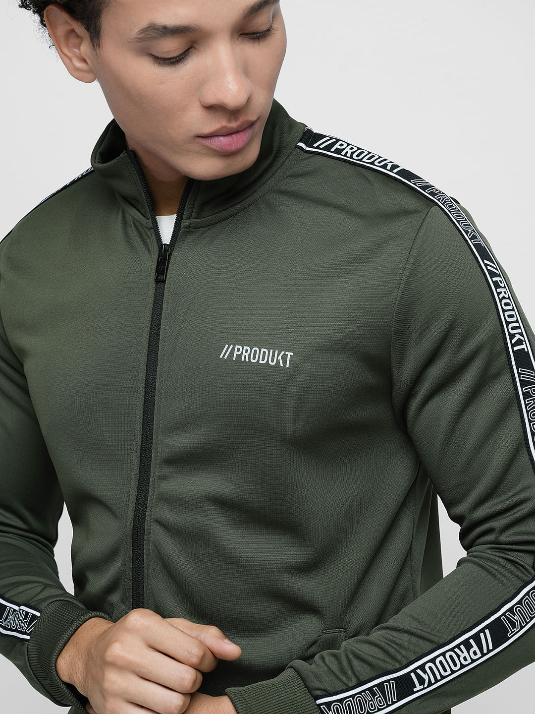 PRODUKT by JACK&JONES Dark Green Tape Detail Sweatshirt
