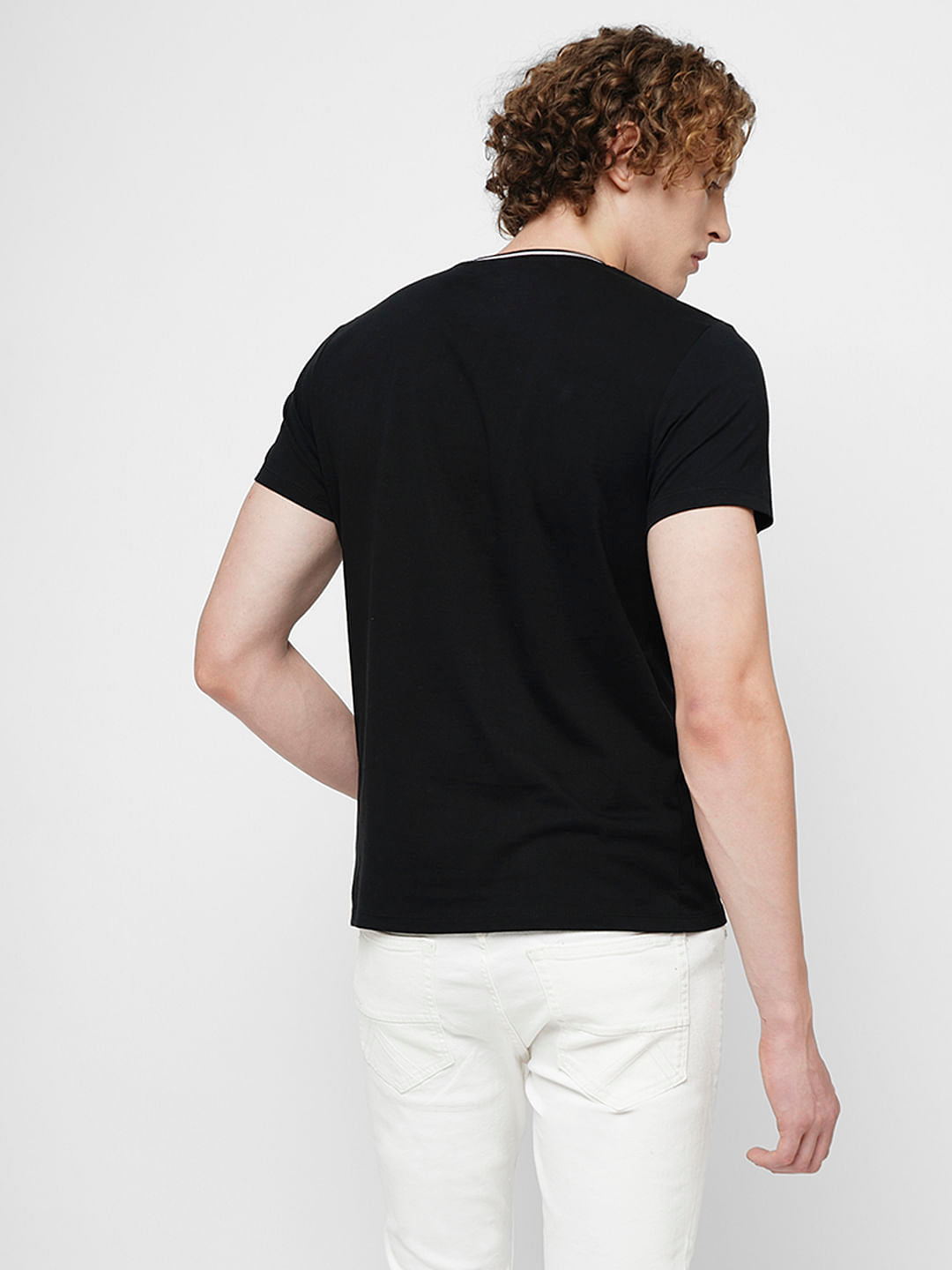 PRODUKT by JACK&JONES Black Logo Text Crew Neck T-shirt