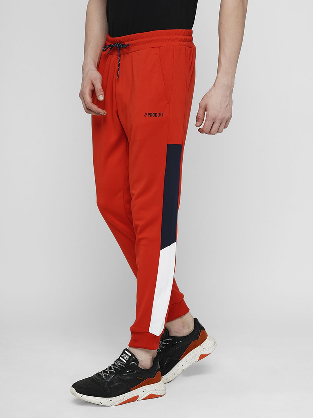 PRODUKT by JACK&JONES Red Mid Rise Cotton Trackpants
