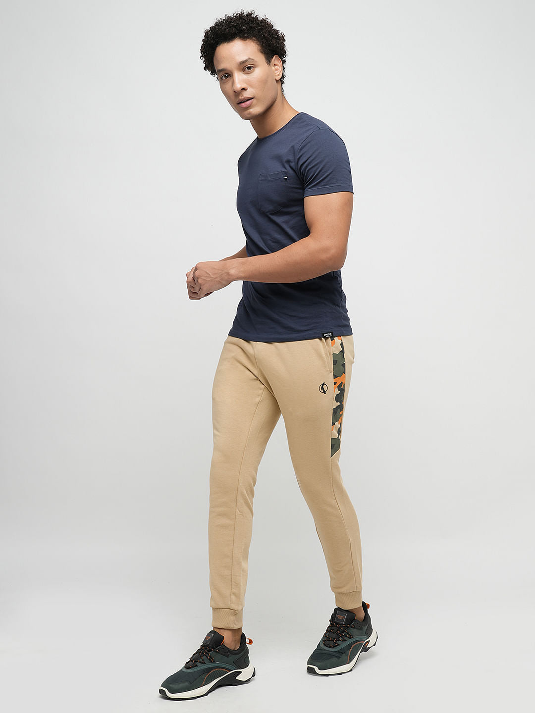 PRODUKT by JACK&JONES Beige Mid Rise Cotton Trackpants