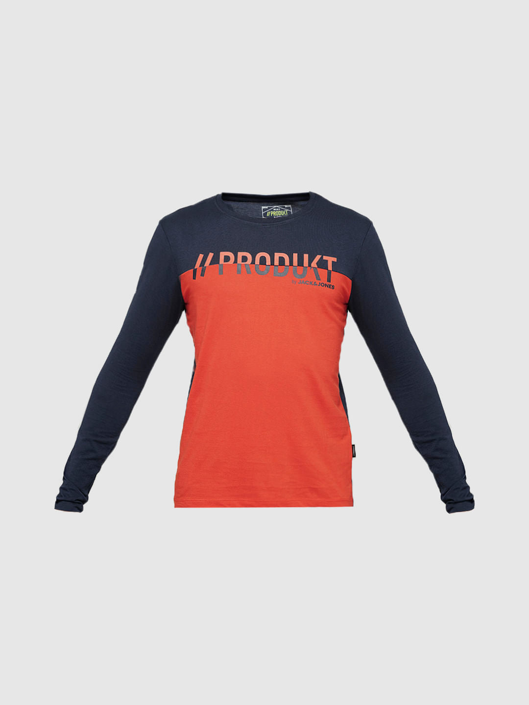 PRODUKT by JACK&JONES Red Colourblocked Full Sleeves T-shirt