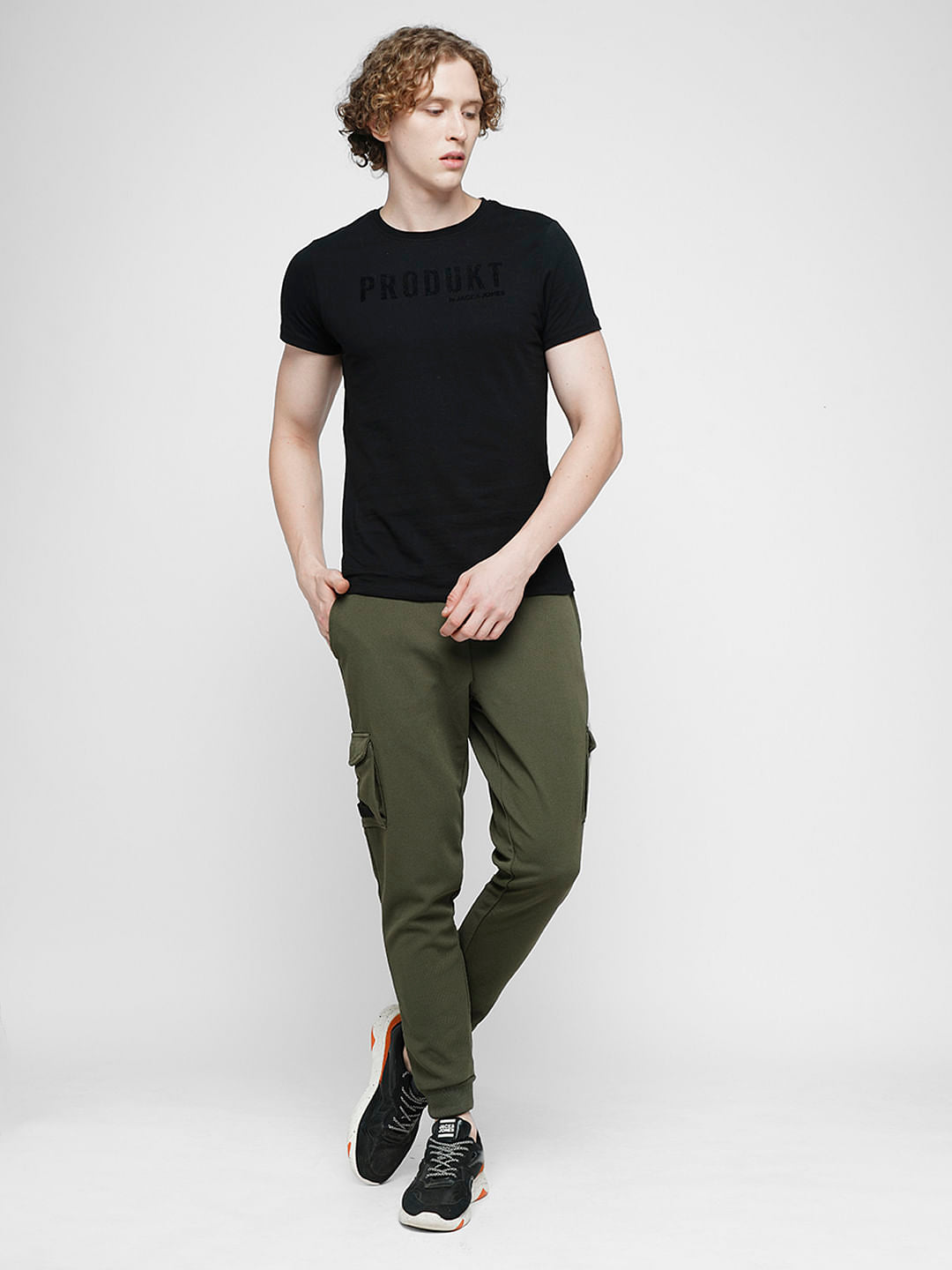 PRODUKT by JACK&JONES Green Mid Rise Pocket Detail Trackpants